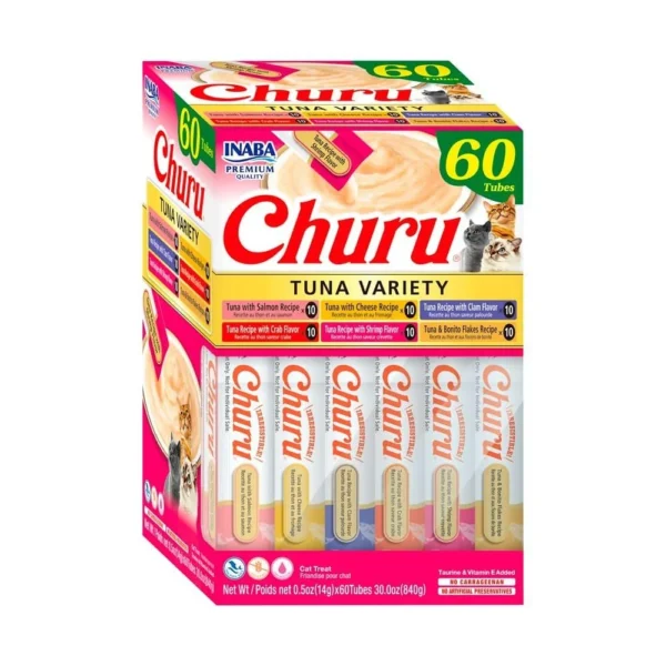 Caja Churu Variedad de Atún x 60 unidades INABA para gatos