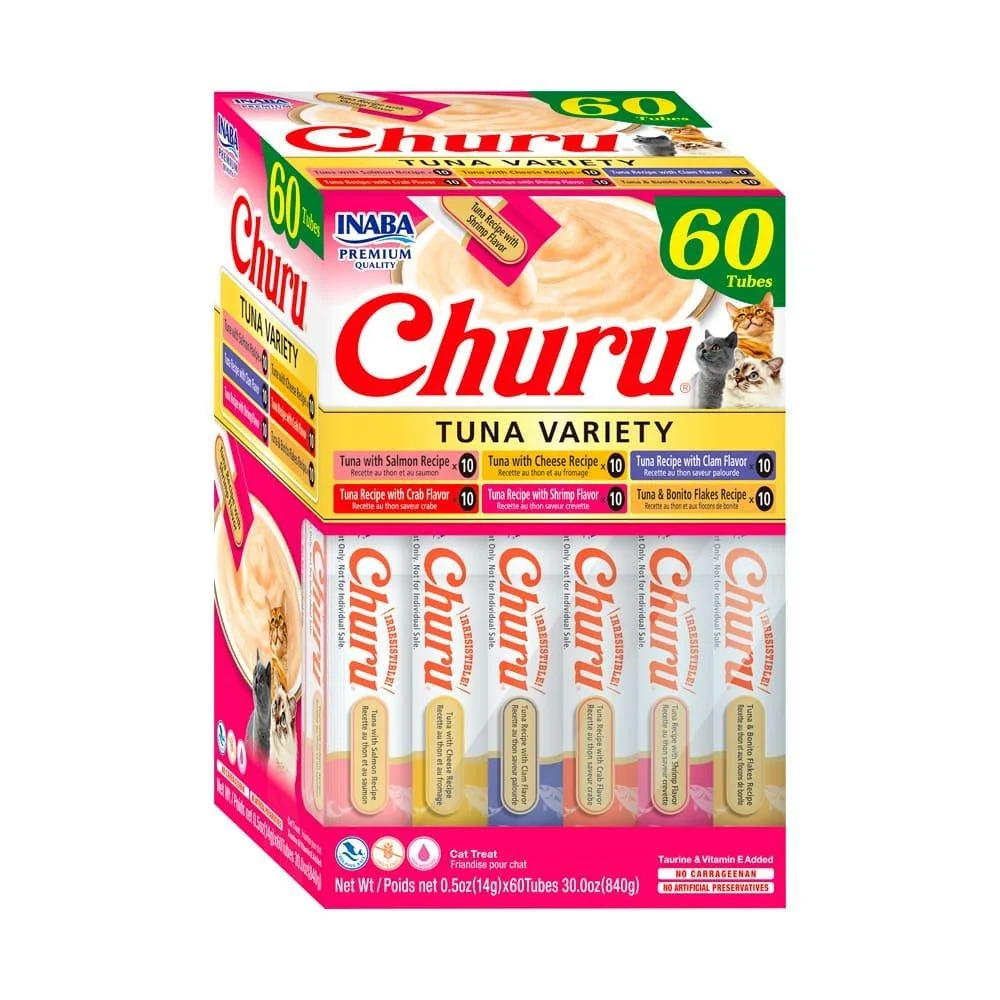 Churu Variedad de Atún x 60 Unidades INABA para Gatos Caja Churu Variedad de Atún x 60 unidades INABA para gatos