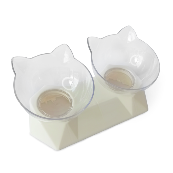 Comedero doble para gato - Tazónes en acrílico