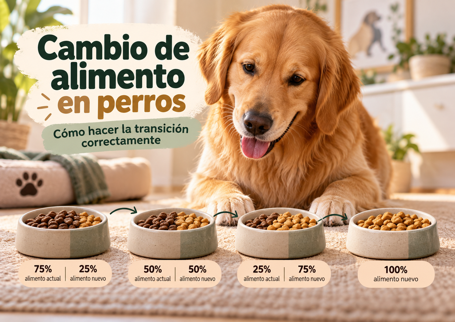 Cambio de alimento en perros paso a paso